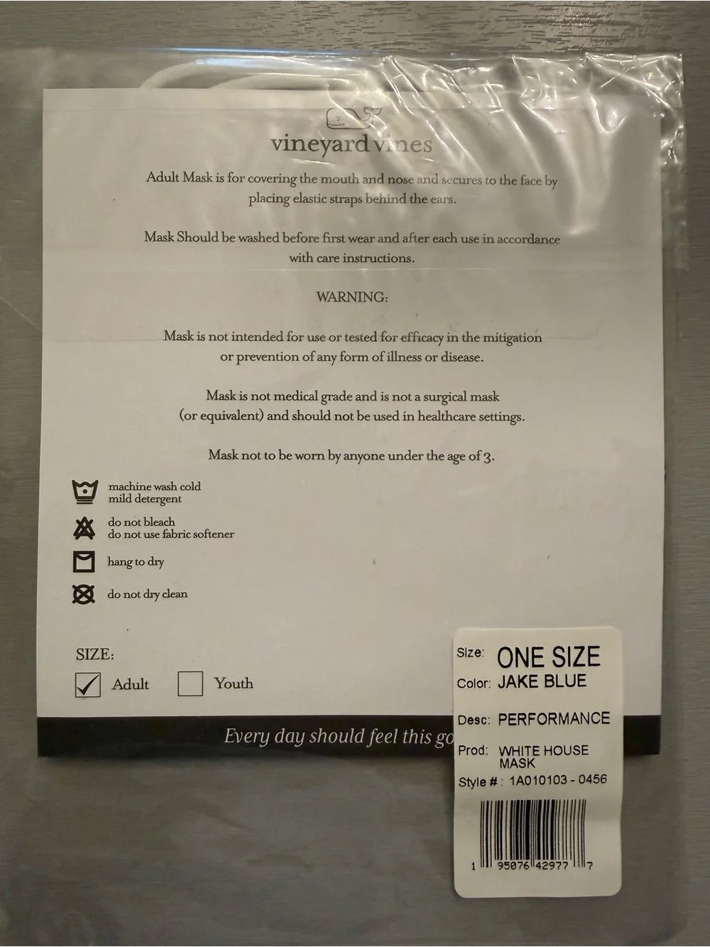 Vineyard Vines Jake Blue Performance Face Mask